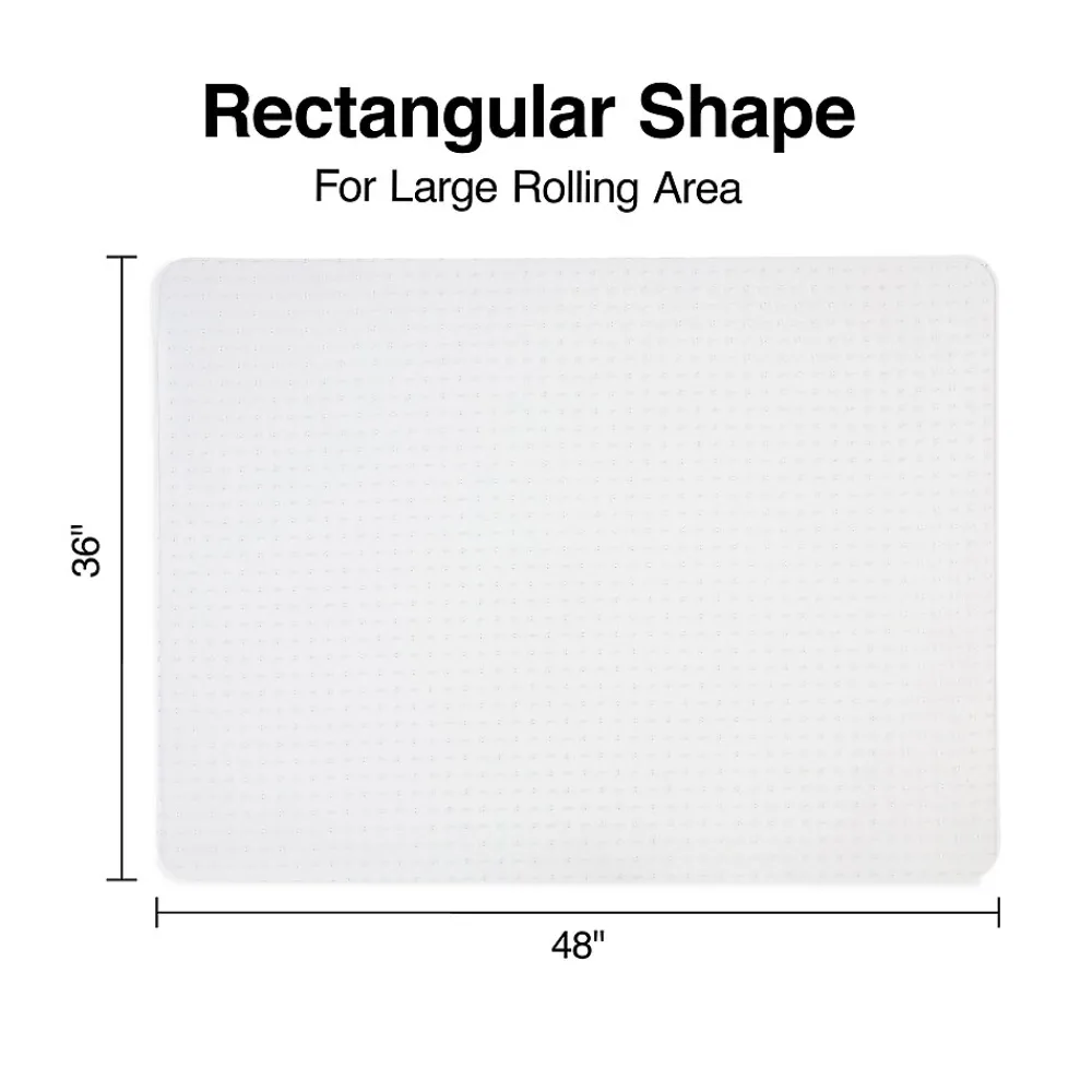 Chair Mats*Staples Carpet Chair Mat, 36" x 48'', Flat-Pile, Clear (27013-US/CC)