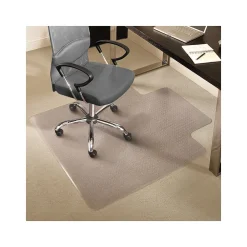 Chair Mats*Staples Carpet Chair Mat with Lip, 45" x 53", Designed for Medium-Pile Carpet, Clear Vinyl (122233)