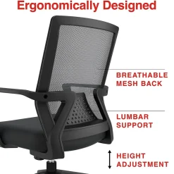 Office Chairs*Staples Cartwright Ergonomic Fabric Swivel Task Chair, Black (ST62400)