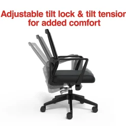 Office Chairs*Staples Cartwright Ergonomic Fabric Swivel Task Chair, Black (ST62400)
