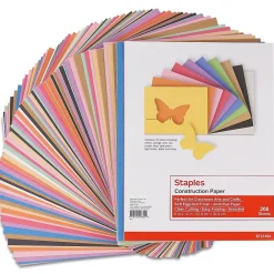 Construction Paper*Staples Construction Paper, 9"W x 12"L, Assorted, 200/Pack (23104)