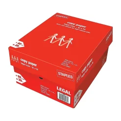 Copy Paper*Staples Copy Paper, 8.5" x 14", 20 lbs., White, 500 Sheets/Ream, 10 Reams/Carton (221193)