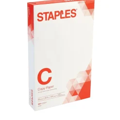 Copy Paper*Staples Copy Paper, 8.5" x 14", 20 lbs., White, 500 Sheets/Ream (127035/08635-0)
