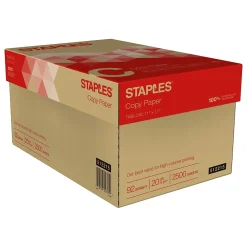 Copy Paper*Staples Copy Paper, 11" x 17", 20 lbs., White, 500 Sheets/Ream, 5 Reams/Carton (512215)