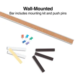 Bulletin*Staples ® Cork Bar, Aluminum Frame, 36