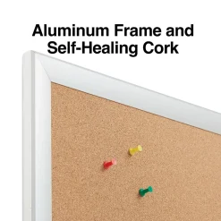 Bulletin*Staples Cork Bulletin Board, Aluminum Frame, 6'W x 4'H (28317-CC)