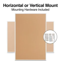 Bulletin*Staples Cork Bulletin Board, Aluminum Frame, 6'W x 4'H (28317-CC)