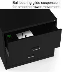 File Cabinets*Staples 2-Drawer Lateral File Cabinet, Letter/Legal Size, Lockable, 27.3