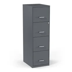 File Cabinets*Staples 4-Drawer Vertical File Cabinet, Letter Size, Lockable, 45.8"H x 14.3"W x 18.9"D, (ST52148-CC) Charcoal