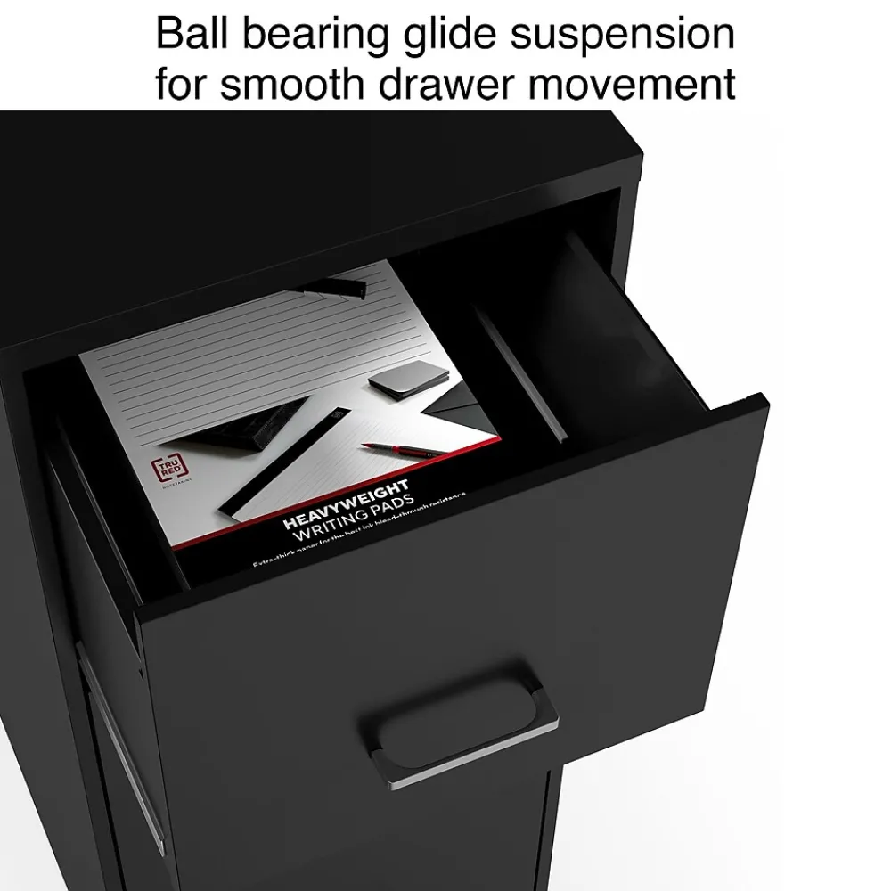 File Cabinets*Staples 3-Drawer Vertical File Cabinet, Letter Size, Lockable, 34.9"H x 14.3"W x 18.9"D, Black (ST52151-CC)