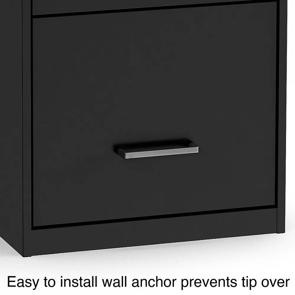 File Cabinets*Staples 3-Drawer Vertical File Cabinet, Letter Size, Lockable, 34.9"H x 14.3"W x 18.9"D, Black (ST52151-CC)