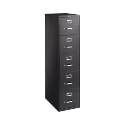 File Cabinets*Staples 5-Drawer Vertical File Cabinet, Letter Size, Lockable, 61.38"H x 15"W x 26.5"D, (59589/25432) Black