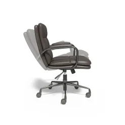 Office Chairs*Staples ® Ellsworth Leather Swivel Manager Chair, Gray (95115)