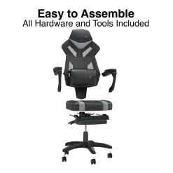 Gaming Chairs*Emerge Staples Vomax Bonded Leather Ergonomic Gaming Chair, Black/Gray (61364)