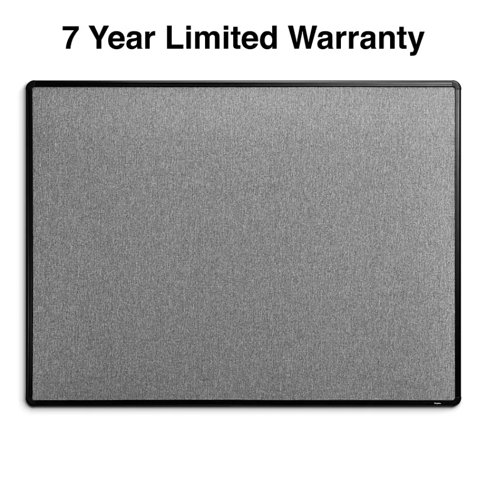 Bulletin*Staples Fabric Bulletin Board, Black Frame, 4' x 3' (ST61264)