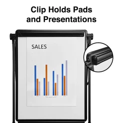 Dry Erase*Staples Flip Chart Easel, Black Steel (28216US/50444US)