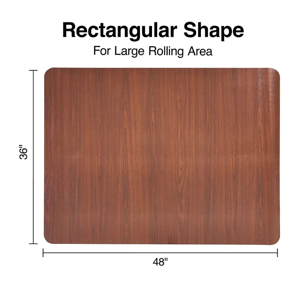 Chair Mats*Staples Hard Floor Chair Mat, 36" x 48'', Cherry (23342)
