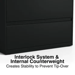 File Cabinets*Staples HL8000 Commercial 5-Drawer Lateral File Cabinet, Locking, Letter/Legal, Black, 36