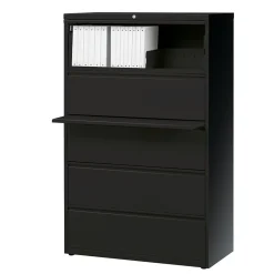 File Cabinets*Staples HL8000 Commercial 5-Drawer Lateral File Cabinet, Locking, Letter/Legal, Black, 36