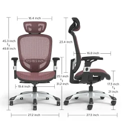 Office Chairs*Staples Hyken Ergonomic Mesh Swivel Task Chair, Maroon (UN59462) Red