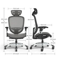 Ergonomic Chairs*Staples Hyken Ergonomic Mesh Swivel Task Chair, (UN59464) Charcoal Gray