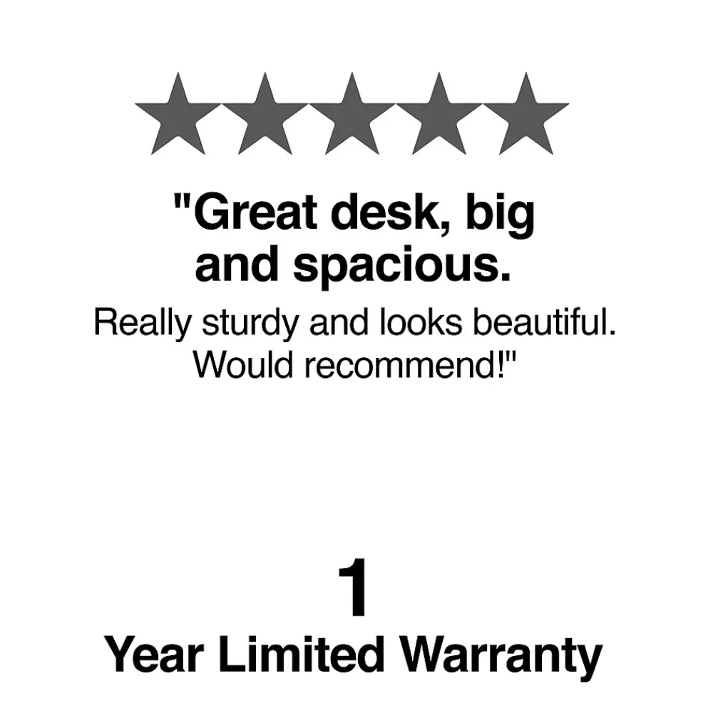 Computer Desks*Staples Kendall Park 58.5"W Double Pedestal Desk, Cherry (52105)