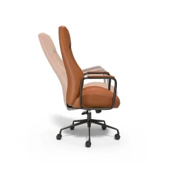 Office Chairs*Staples ® Laconia Ergonomic Leather Swivel Manager Chair, Brown (HLC-3932)