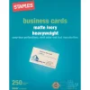 Business Cards*Staples ® Laser Business Cards, Matte, Ivory, 2" x 3 1/2", 250/Pk