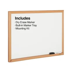 Dry Erase*Staples Melamine Dry-Erase Whiteboard, MDF Frame, 2' x 1.5' (50069)