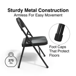 Folding & Stacking*Staples ® Metal Office Stacking & Folding Chair, , 4/Pack (51501) Black