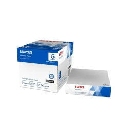 Copy Paper*Staples Multiuse Copy Paper, 8.5" x 11", 20 lbs., 94 Brightness, 500 Sheets/Ream, 5 Reams/Carton (51928)