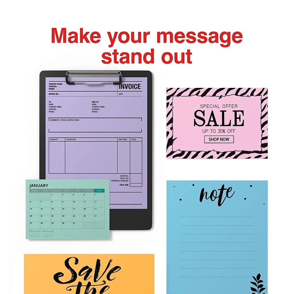 Multipurpose Paper*Staples Pastel 30% Recycled Color Copy Paper, 20 lbs., 8.5" x 11", , 500/Ream (14789) Cream