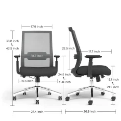 Office Chairs*Staples Prestige Marrett Ergonomic Fabric Swivel Task Chair, Black (UN53249)