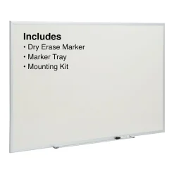 Dry Erase*Staples Standard Durable Melamine Dry-Erase Whiteboard, Aluminum Frame, 5' x 3' (52676/28326)
