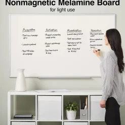 Dry Erase*Staples Standard Durable Melamine Dry-Erase Whiteboard, Aluminum Frame, 5' x 3' (52676/28326)