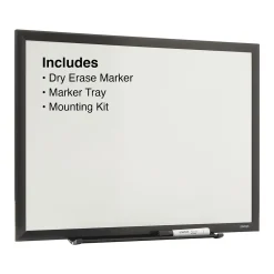 Dry Erase*Staples Standard Melamine Dry-Erase Whiteboard, Aluminum Frame, 2' x 1.5' (52679/28679)