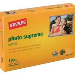 Photo Paper*Staples ® Ultra Premium Photo Paper, 11.5 mil, 4" x 6", 100 Sheets/Pk