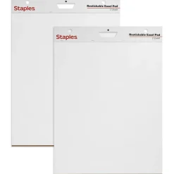 Easel Paper Pads*Staples Stickies Easel Pad, 25" x 30", 30 Sheets/Pad, 2 Pads/Pack (23447)