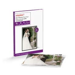 Photo Paper*Staples Supreme Satin Photo Paper, 8.5"W x 11"L, 50/Pack (19893-CC)