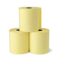 Pos Paper*Staples Thermal Cash Register/POS Rolls, 1-Ply, Canary, 3 1/8" x 230', 4/Pack (28402/15156)