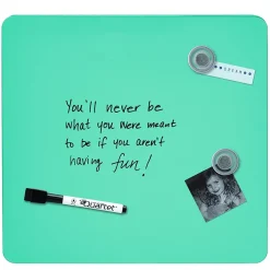 Dry Erase*Staples Tin Square Frameless Dry-Erase Whiteboard, Assorted Colors, 1' x 1' (28225-US)