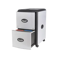 File Cabinets*Storex Deluxe 2-Drawer Mobile Vertical File Cabinet, Letter Size, Lockable, 23"H x 15"W x 19"D, Metal (61352U01C)
