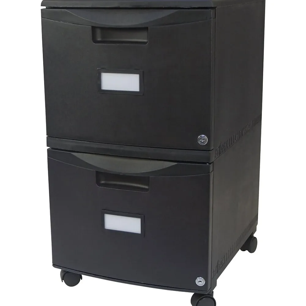 File Cabinets*Storex 2-Drawer Mobile Vertical File Cabinet, Letter Size, Lockable, 18.25"H x 14.75"W x 26"D, Black (STX61312U01C)