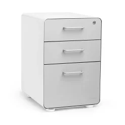 File Cabinets*Poppin Stow 3-Drawer File Cabinet, White + Light Gray