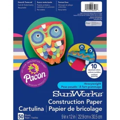 Construction Paper*SunWorks 9" x 12" Construction Paper, Assorted Colors, 50 Sheets/Pack (PAC6503)