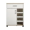 Storage Cabinets*System Build Whitmore 36" Bar Cabinet with 6 Shelves, Rustic White/Oak (2461500COM)