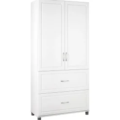 Storage Cabinets*System Build SystemBuild Kendall 36" 2 Door/2 Drawer Storage Cabinet, White (7364401PCOM)