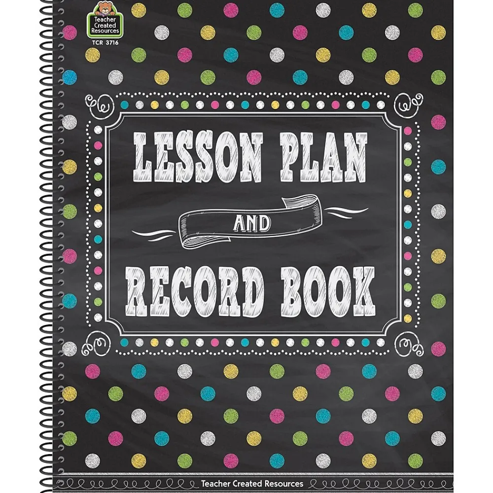Grade Books*Teacher Created Resources Chalkboard Brights 160 Pages, Lesson Planner and Record Book, Each (TCR3716)