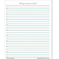 Classroom Paper*Teacher Created Resources 11" x 8.5" Smart Start 1-2, Writing Paper, White, 100 Sheets Per Pack, 2 Packs (TCR76531-2)