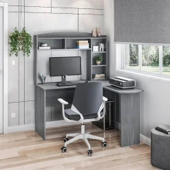 Office Desks*Techni Mobili 47" L-Shaped Desk, Gray (RTA-8410-GRY)